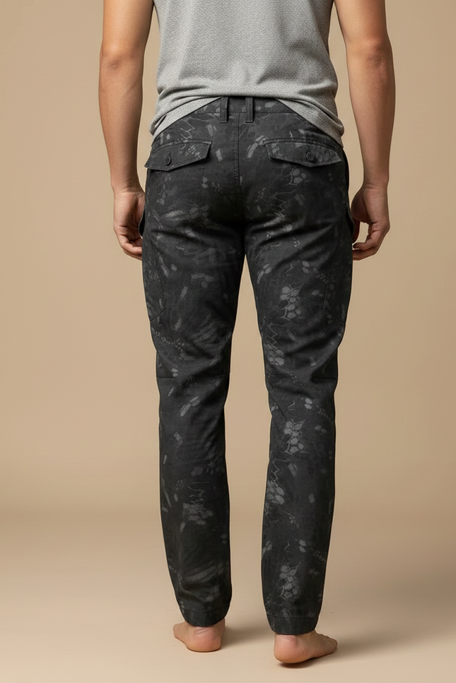Pantalon Parachute Noir Camouflage Cargo Homme Pratique - Toile - vue 2