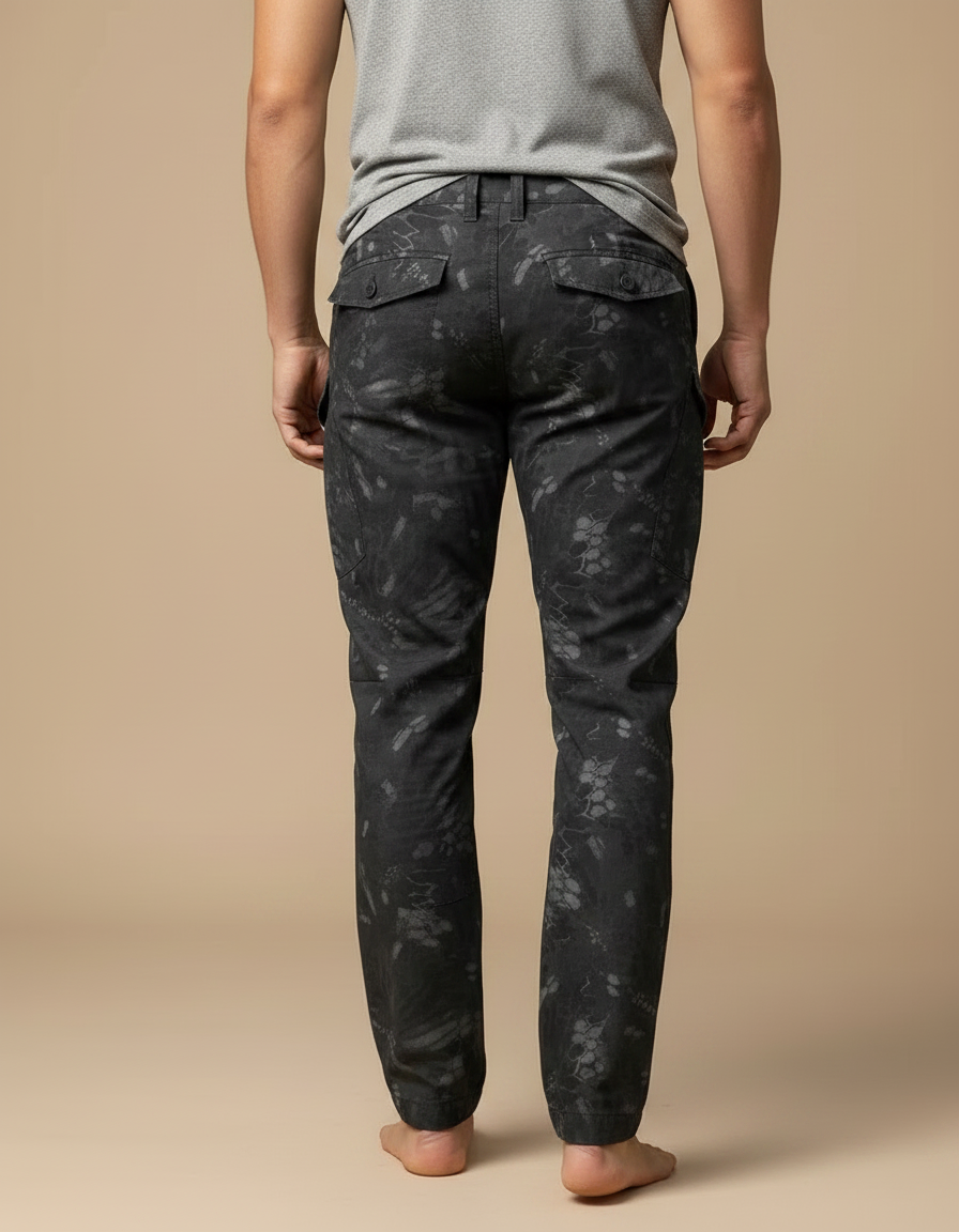Pantalon Parachute Noir Camouflage Cargo Homme Pratique - Toile - vue 2