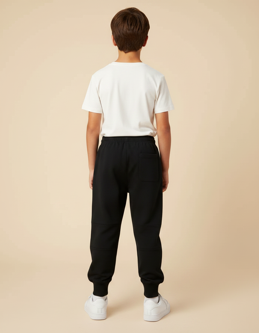 Pantalon Parachute Noir Ample Garçon Confortable Sport - Molleton - vue 2