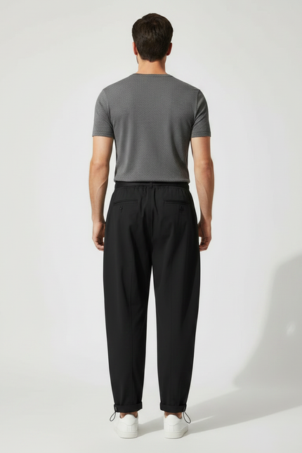 Pantalon Parachute Noir Ample Décontracté Homme Cordon - Polyester - vue 2