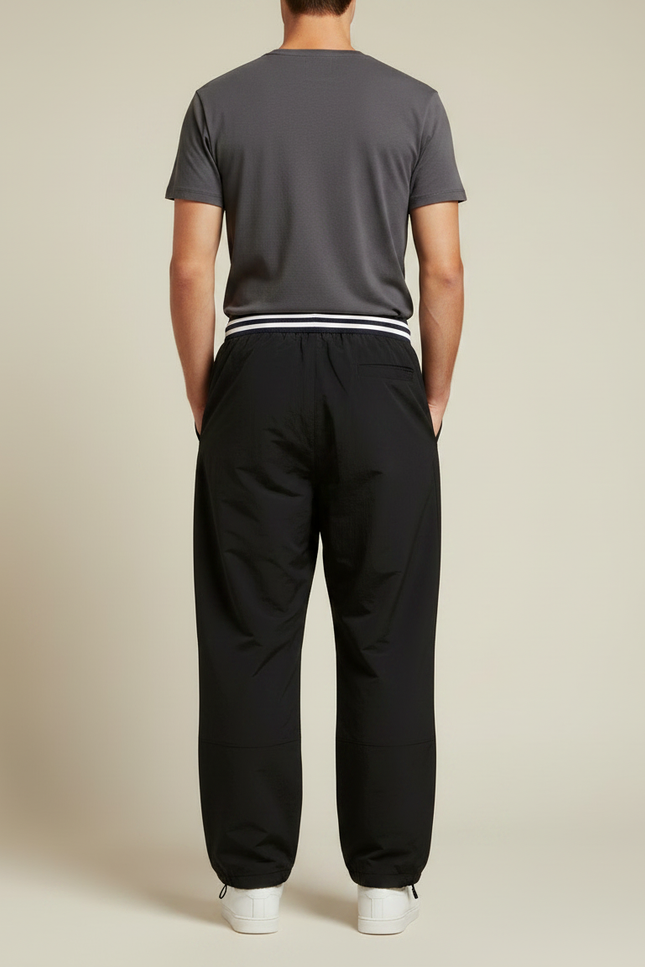 Pantalon Parachute Noir Ample Sport Homme USA - Polyester - vue 2