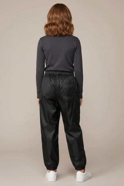 Pantalon Parachute Noir Coupe Ample Imperméable Unisexe - Polyester - vue 2