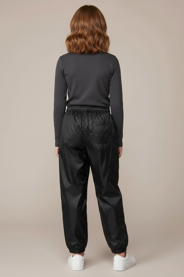 Pantalon Parachute Noir Coupe Ample Imperméable Unisexe - Polyester - vue 2