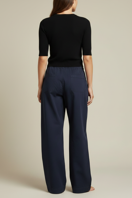 Pantalon Parachute Femme Bleu Marine Baggy - Toile - vue 2