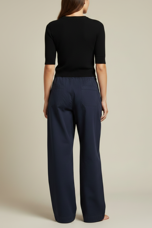 Pantalon Parachute Femme Bleu Marine Baggy - Toile - vue 2
