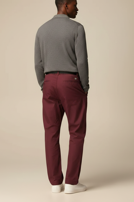 Pantalon Parachute Bordeaux Ample Décontracté Homme - Polyester - vue 2