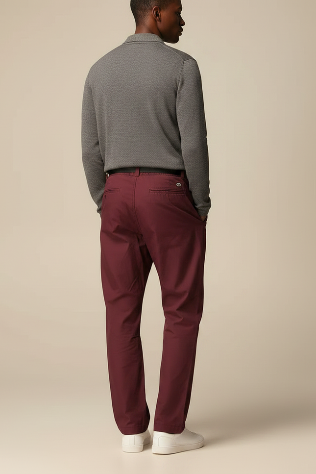 Pantalon Parachute Bordeaux Ample Décontracté Homme - Polyester - vue 2