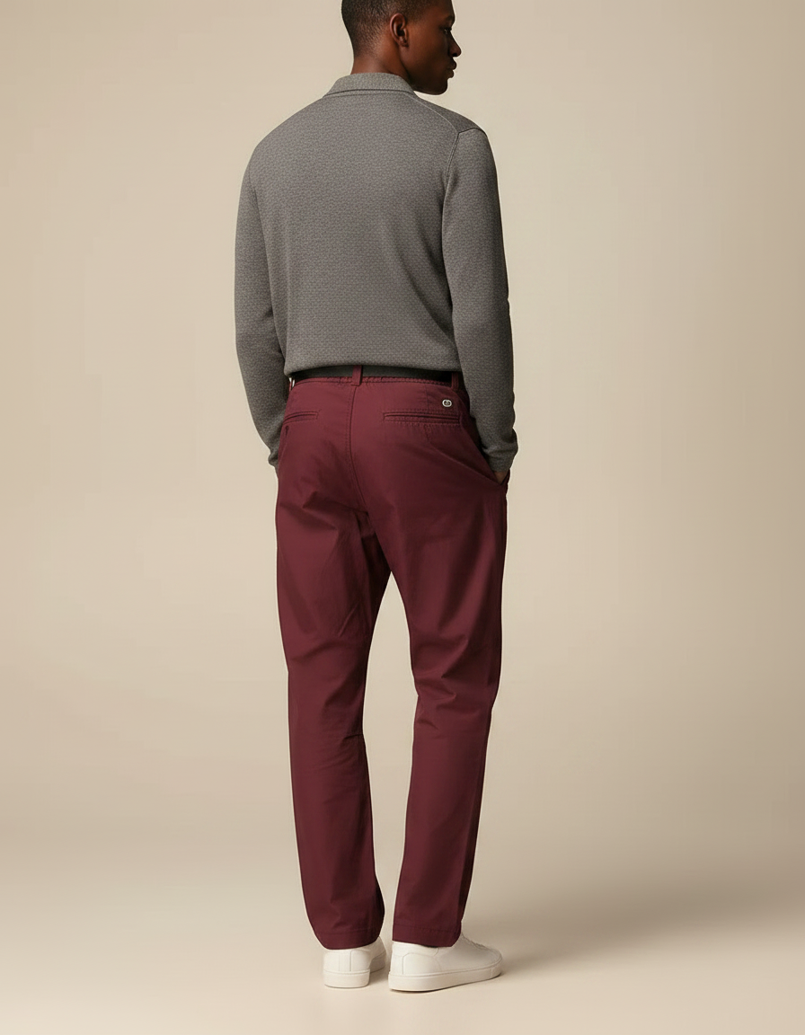 Pantalon Parachute Bordeaux Ample Décontracté Homme - Polyester - vue 2