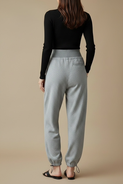 Pantalon Parachute Gris Ample Drapé Décontracté - Molleton - vue 2