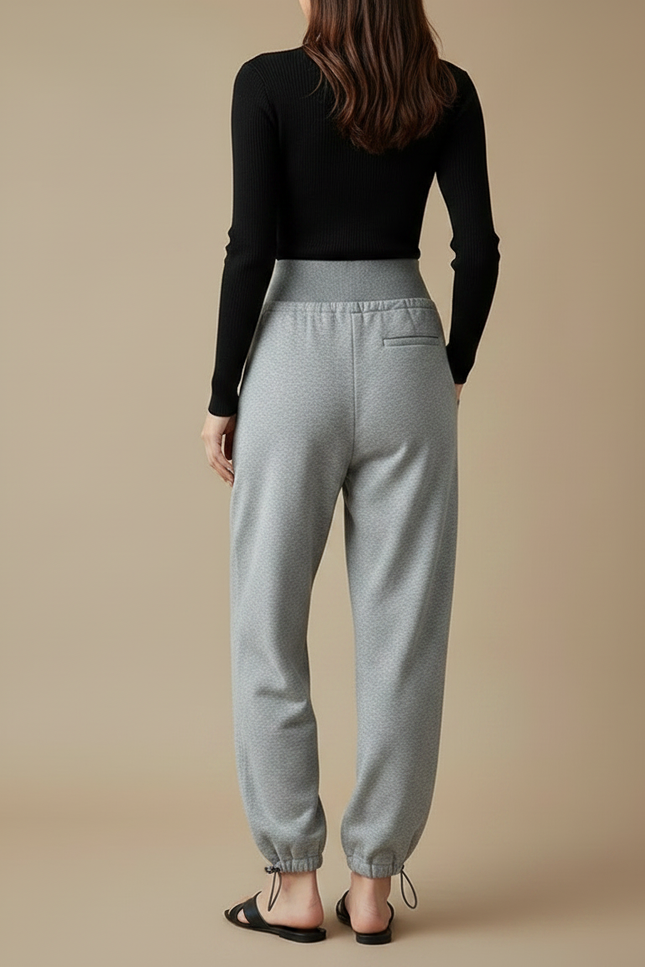 Pantalon Parachute Gris Ample Drapé Décontracté - Molleton - vue 2