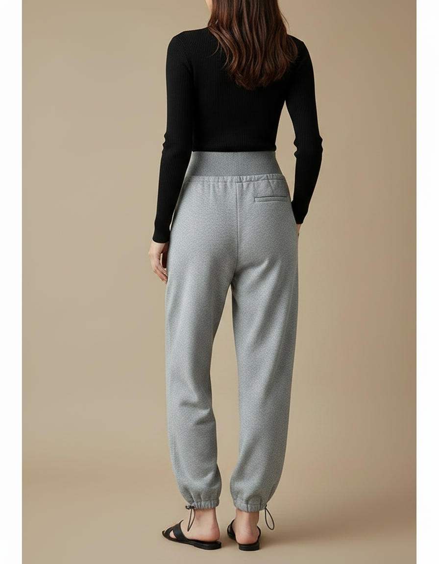 Pantalon Parachute Gris Ample Drapé Décontracté - Molleton - vue 2