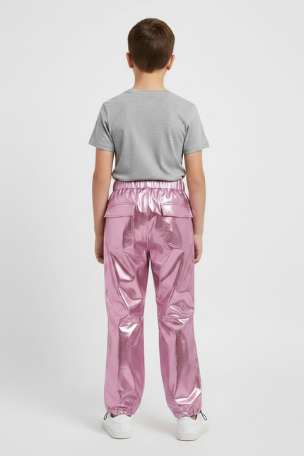 Pantalon Parachute Garçon Resserré Aux Chevilles Nylon - Rose Polyester - vue 2