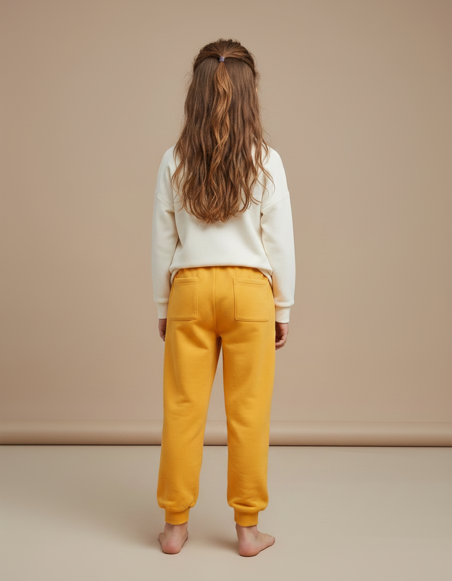 Pantalon Parachute Jaune Molleton Ours Enfant Décontracté - vue 2