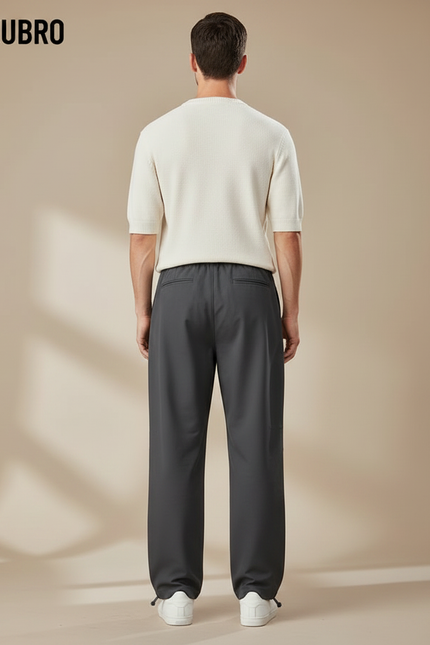 Pantalon Parachute Gris Ample Coton Décontracté Cordon - vue 2