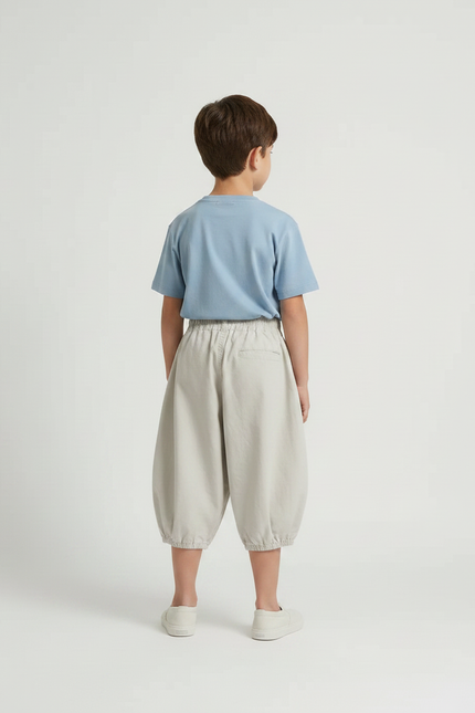 Pantalon Parachute Beige Ample Garçon Décontracté Coton - vue 2