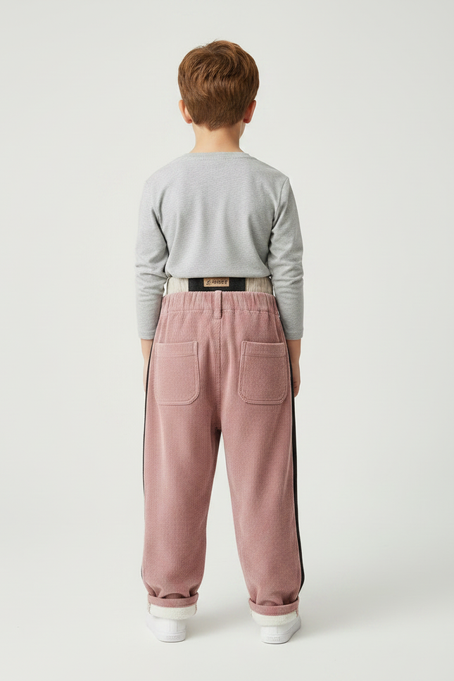 Pantalon Parachute Rose Côtelé Ample Décontracté Chaud - Cordé - vue 2