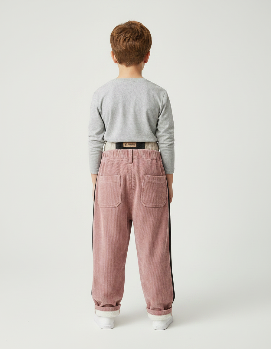 Pantalon Parachute Rose Côtelé Ample Décontracté Chaud - Cordé - vue 2