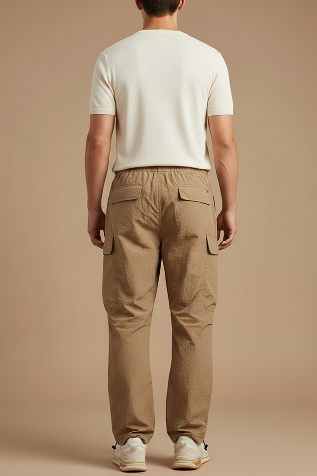 Pantalon Parachute Kaki Cargo Décontracté Homme Léger - Polyester - vue 2