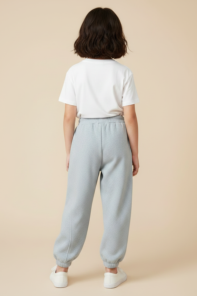 Pantalon Parachute Gris Ample Molletonné Enfant Confort - vue 2