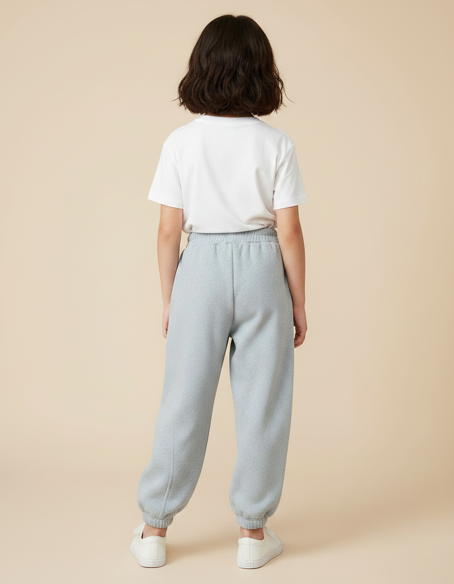Pantalon Parachute Gris Ample Molletonné Enfant Confort - vue 2
