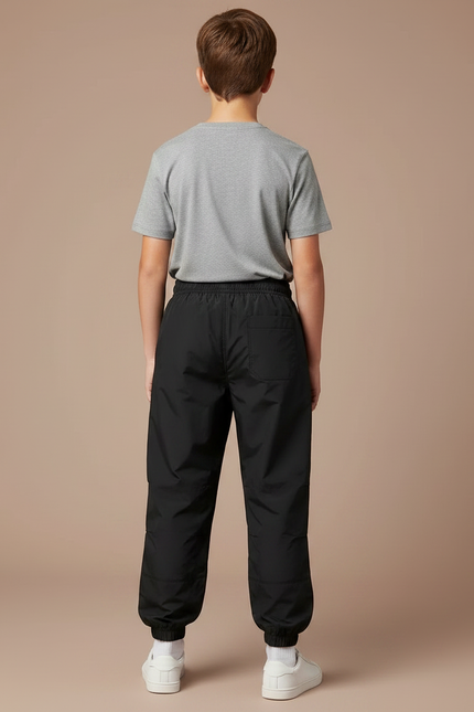 Pantalon Parachute Noir Ample Décontracté Unisexe - Polyester - vue 2