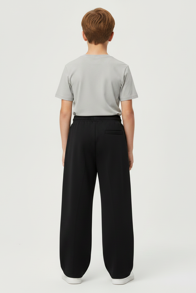 Pantalon Parachute Noir Ample Cordon Garçon - Molleton - vue 2