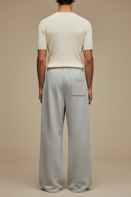 Pantalon Parachute Gris Ample Décontracté Homme Fluide - Molleton - vue 2
