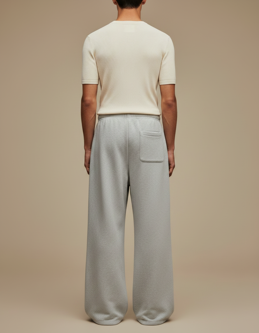 Pantalon Parachute Gris Ample Décontracté Homme Fluide - Molleton - vue 2
