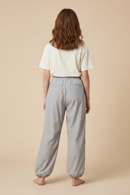 Pantalon Parachute Gris Ample Léger Décontracté - Polyester - vue 2