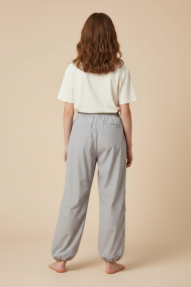 Pantalon Parachute Gris Ample Léger Décontracté - Polyester - vue 2