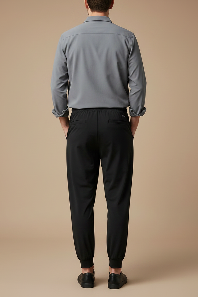 Pantalon Parachute Homme Noir Resserré Aux Chevilles Nylon Techwear 2 - Polyester - vue 2