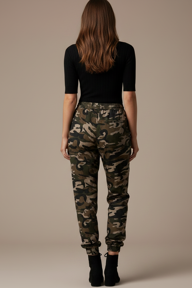 Pantalon Parachute Camouflage Cargo Décontracté Femme - Multicolore Polyester - vue 2