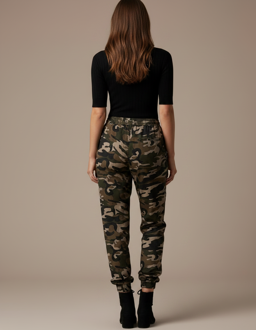Pantalon Parachute Camouflage Cargo Décontracté Femme - Multicolore Polyester - vue 2