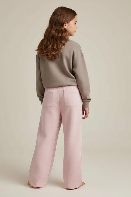Pantalon Parachute Rose Ample Molletonné Doux Enfant - vue 2