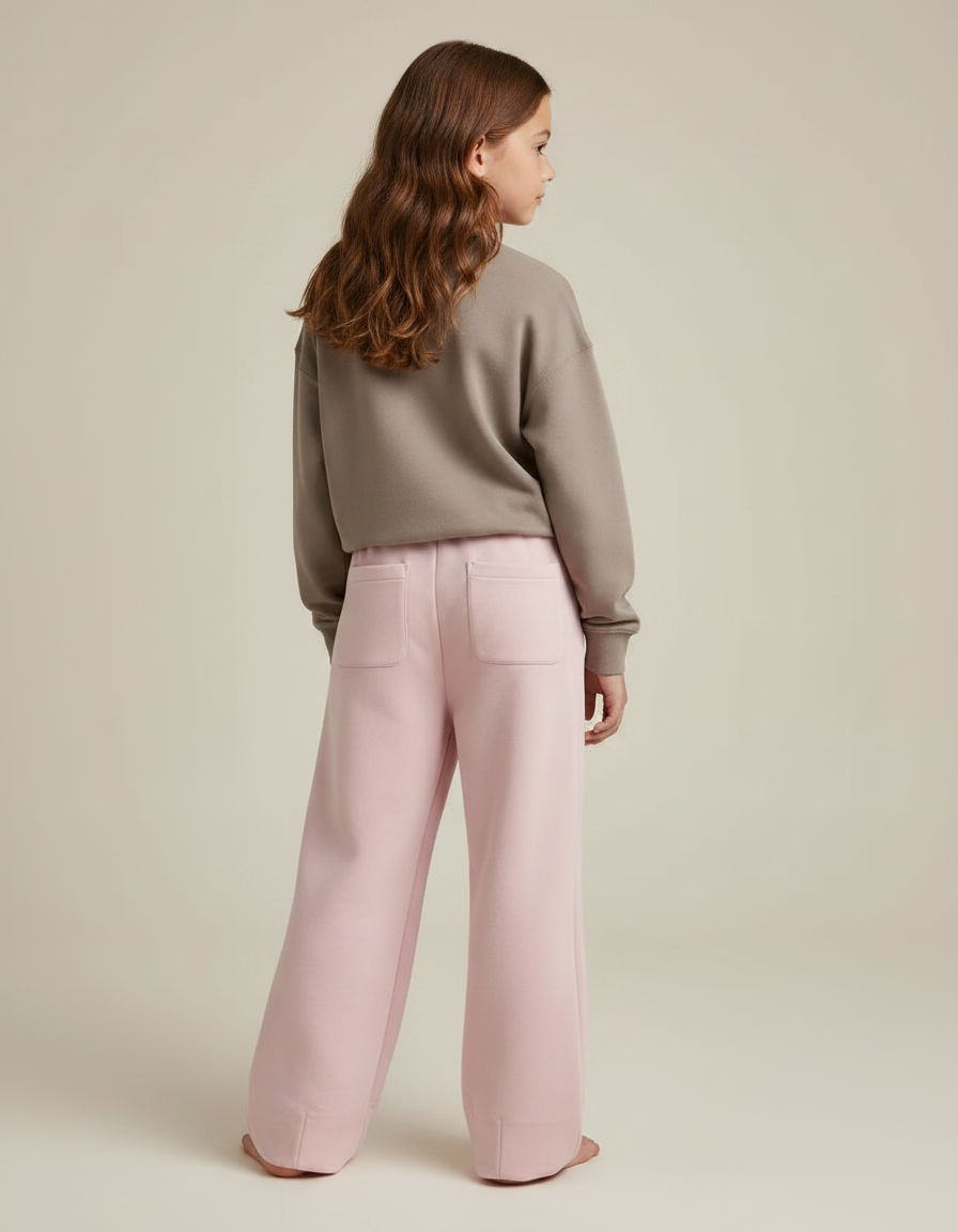 Pantalon Parachute Rose Ample Molletonné Doux Enfant - vue 2