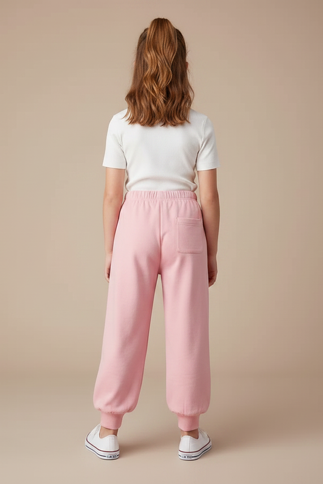 Pantalon Parachute Rose Ample Coton Enfant Sportif - Molleton - vue 2