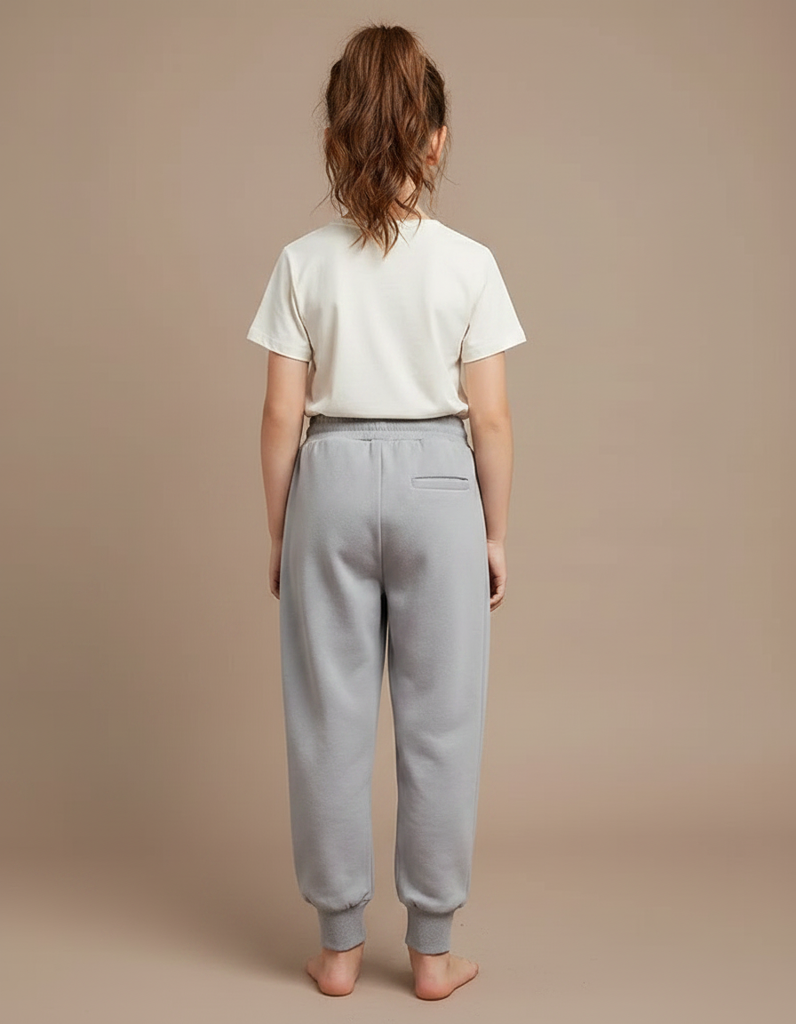 Pantalon Parachute Fille Gris Resserré Aux Chevilles Streetwear - Molleton - vue 2