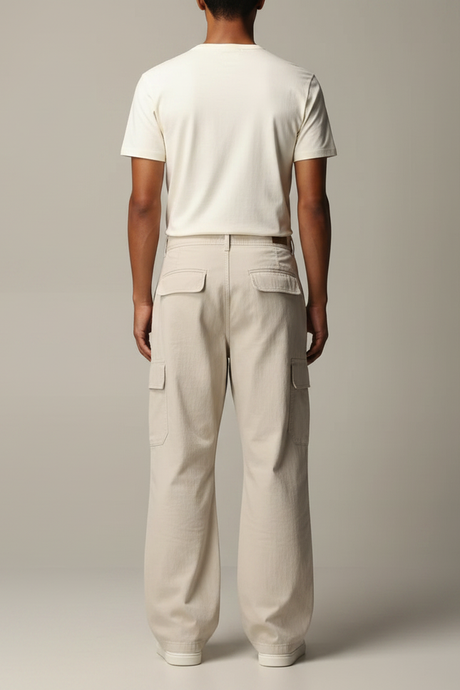 Pantalon Toile Parachute Homme - Beige - vue 2