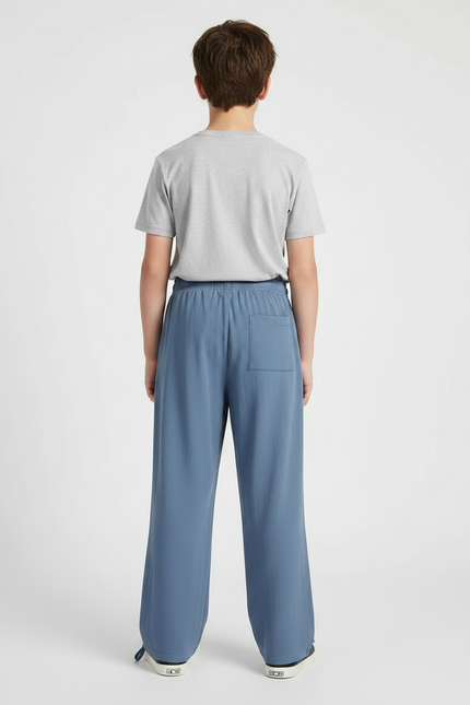 Pantalon Parachute Bleu Ciel Ample Fluide Enfant - Viscose - vue 2