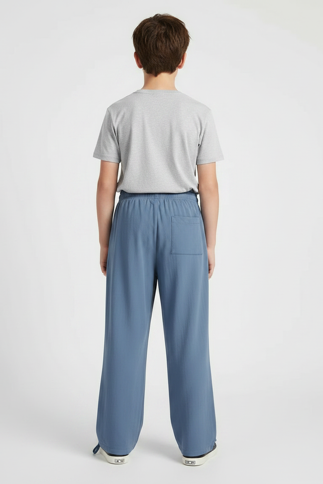 Pantalon Parachute Bleu Ciel Ample Fluide Enfant - Viscose - vue 2
