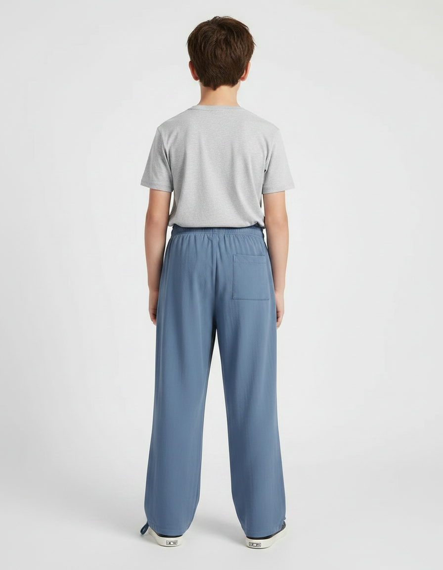 Pantalon Parachute Bleu Ciel Ample Fluide Enfant - Viscose - vue 2