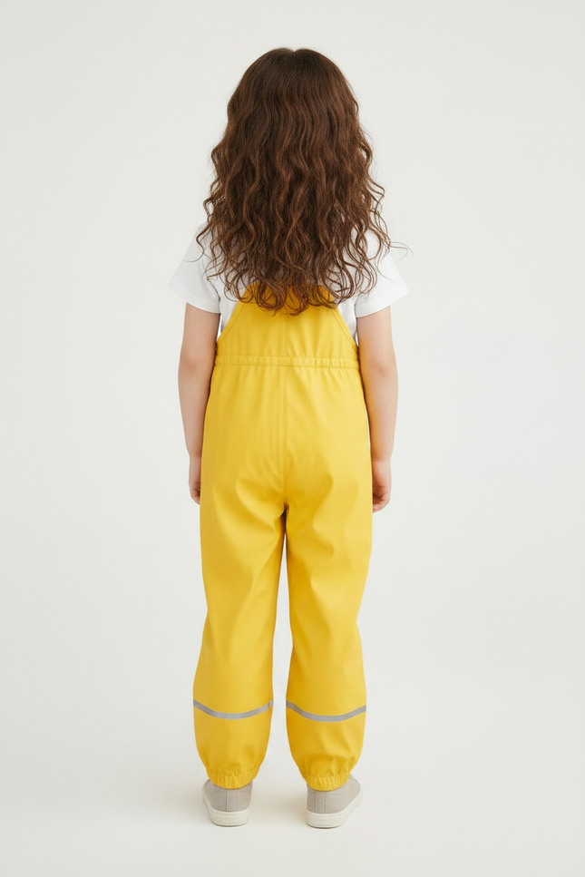 Pantalon Parachute Jaune Imperméable Enfant Salopette Pluie - Polyester - vue 2