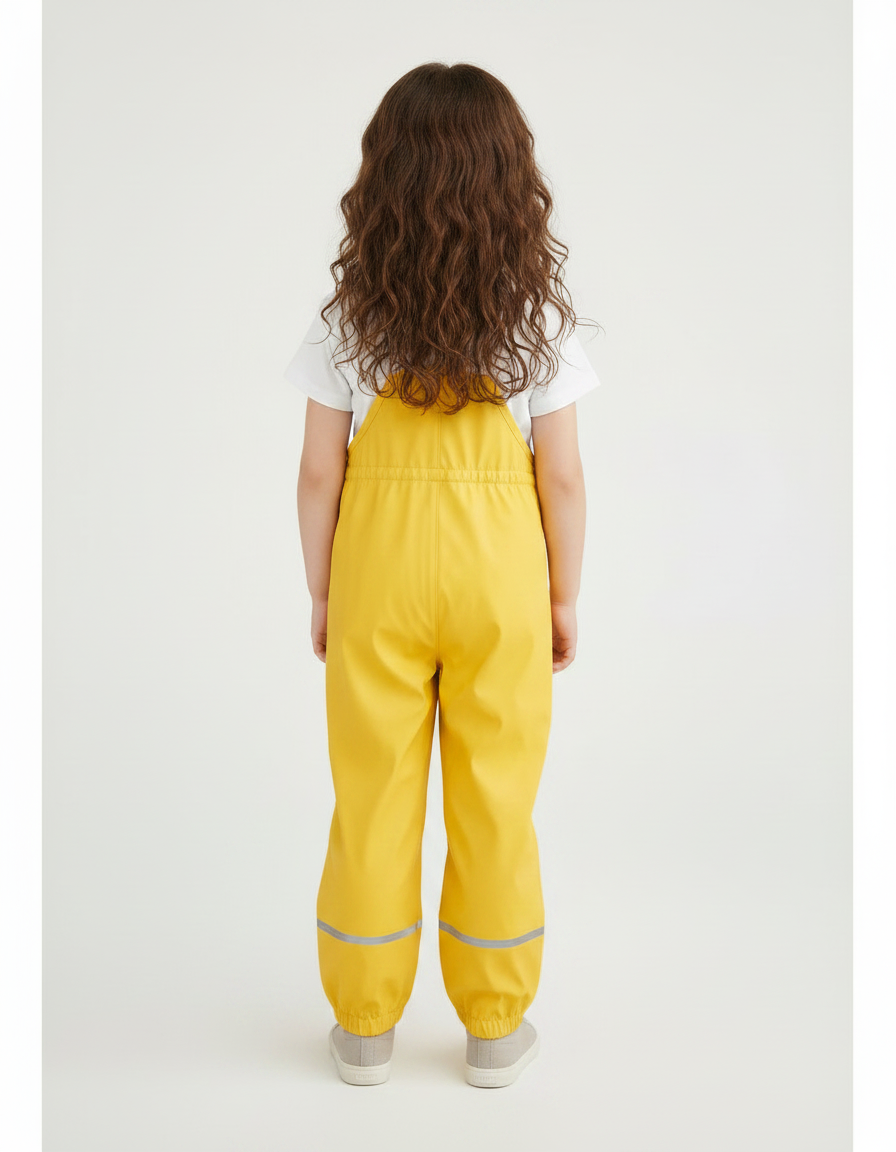 Pantalon Parachute Jaune Imperméable Enfant Salopette Pluie - Polyester - vue 2