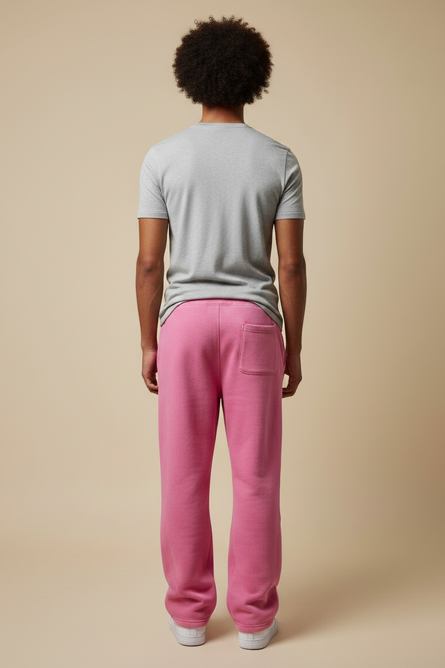 Pantalon Parachute Rose Ample Molleton Imprimé Décontracté - vue 2