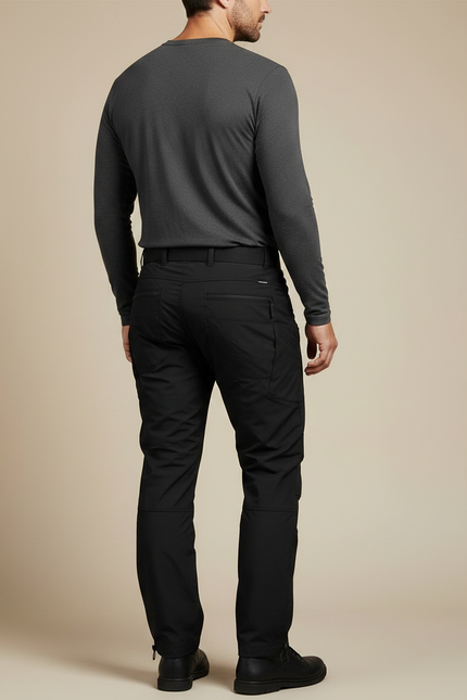 Pantalon Parachute Homme Noir Coupe Droite Cargo - Polyester - vue 2