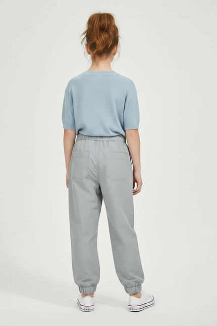Pantalon Parachute Gris Ample Décontracté Enfant - Polyester - vue 2