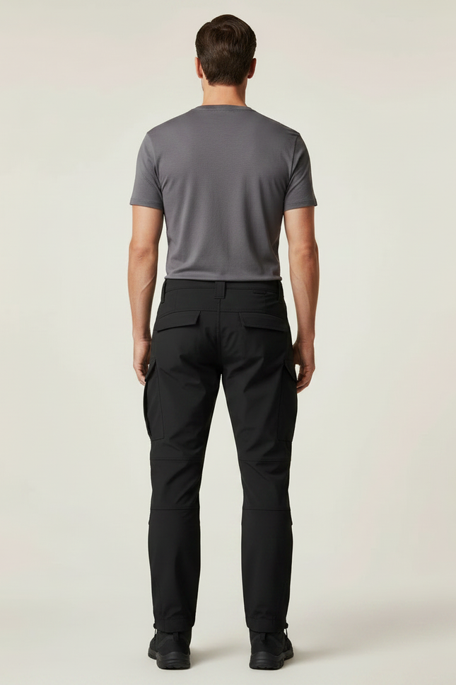 Pantalon Parachute Noir Cargo Tactique Résistant Homme - Polyester - vue 2