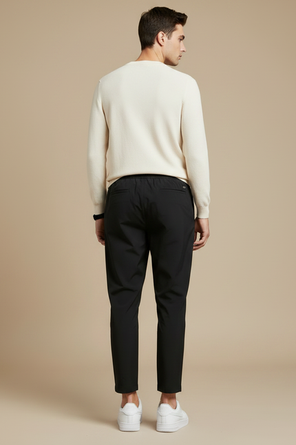 Pantalon Parachute Noir Coupe Droite Cordon Homme - Polyester - vue 2