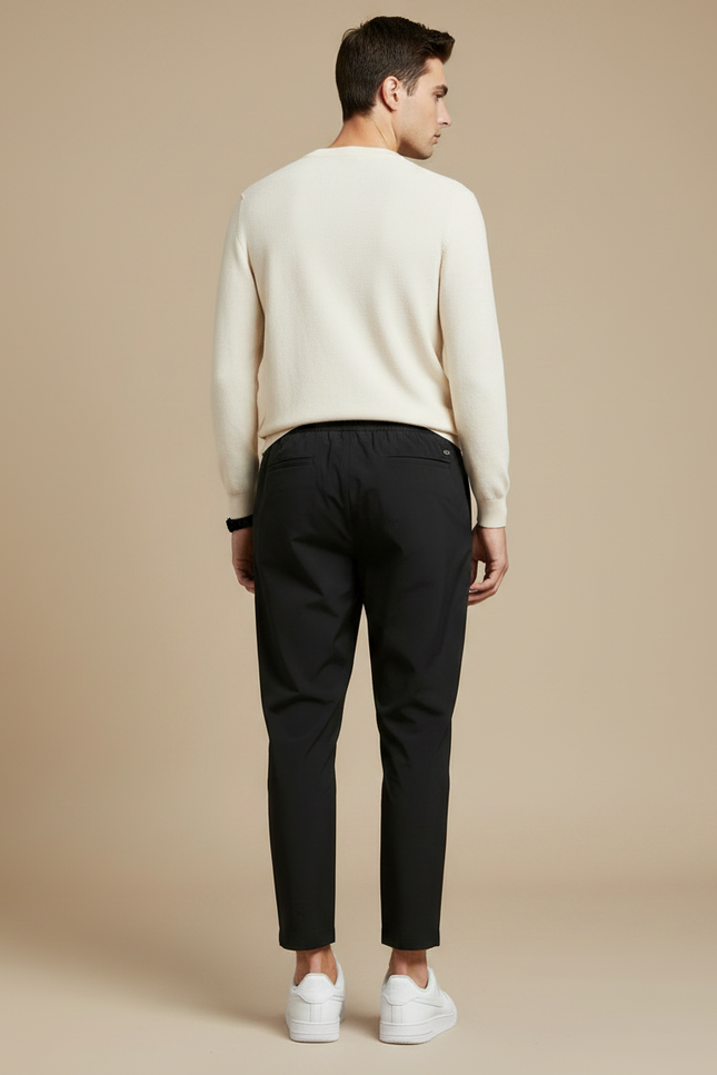 Pantalon Parachute Noir Coupe Droite Cordon Homme - Polyester - vue 2