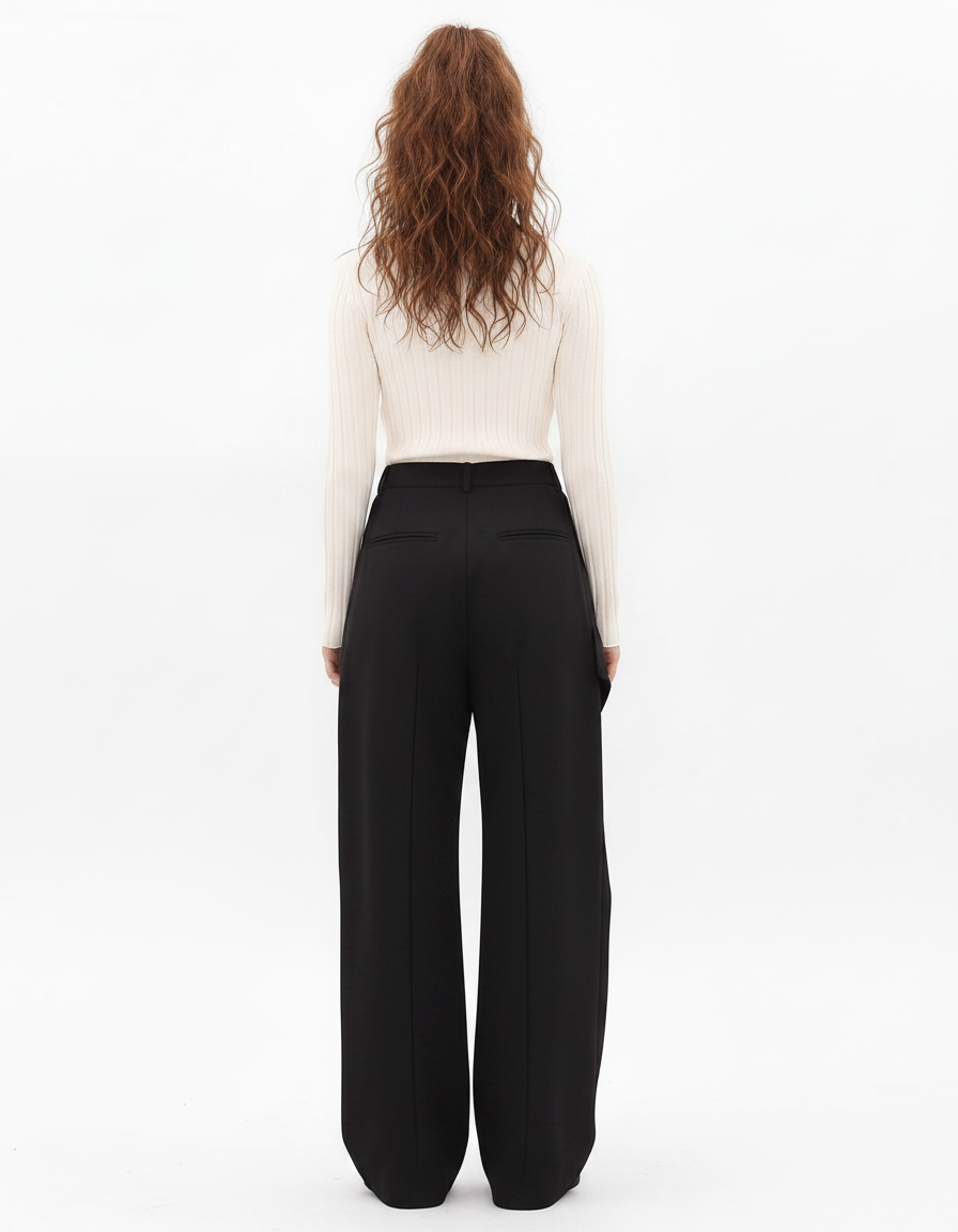 Pantalon Parachute Noir Ample Cargo Femme Urbain - Polyester - vue 2